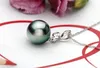 Yhamni Real Natural Freshwater Black Pearl Naszyjnik 925 Srebrny szyjka motyli biżuteria ślubna dla kobiet NG06320I