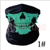 MOQ = 50PCS 25 * 49.5cm Halloween Skull Bandanas Neck Face Mask Headscarf Tubular Multifunktionell Scarf Seamless Turban Headband Unisex 9 färger