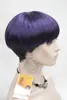 Gratis verzending Mooie Mode Hivision Purple Mix Black Bob Mushroom Style met Bangs Center Dot Skin Top pruik