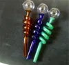 Tubulações de vidro curvas de vidro de vidro queimadores de pipes com varanda colorida tubos de água tubos de água fumar cachimbo bongo feitos à mão