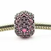 Authentic 925 Sterling Silver jewelry Honeysuckle Pink Shimmering Droplet Charm DIY making Fits Pandora original charm bracelet
