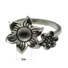 Beadsnice Vintage Silver Ring 925 Sterling Silver Okrągły pierścień Ustawienie Regulowane Pierścienie Moda DIY Biżuteria Ustalenia ID 34091