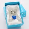 Crystal Bear Figurines Pink Blue Wedding Favors Birthday Party Gifts Centerpieces Accessories Baby Shower Home Decoration