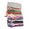 7x9cm Custom Cheap Faux Jute Drawstring Jewelry Bags Candy Beads Small Pouches Burlap Blank Linen Fabric Gift packaging bags
