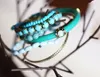Bracelet à brins de perles bleu océan, Style perles multicouches