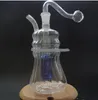 Glasrör Glas Bubbler Oljeplattform Glas Bongs Dubbel Liten Bottom JH049-10mm