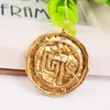 2016 Men Jewelry Gold Plated Gold Necklaces Aztec Skull Coin Necklace Men's Necklace ,Long 40CM Hip Hop HIPHOP mens Necklace Christmas Gifts