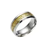 Vintage Gold Dragon Design 316L Bague En Acier Inoxydable Bijoux Cool Men Lord Wedding Band Male Ring for Lovers Large 5-13 Size