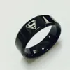 Black superman S logo alliance of tungsten carbide ring wide 8mm 7g for men women high quality USA 7-14