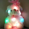 Nieuwe kleurrijke LED Flash Light Bear Doll Pluche Speelgoed Maat 20 - 22cm Beer Gift Voor Kinderen Kerstcadeau Gevulde Pluche Toy