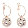 Boucles d'oreilles pendantes en cristal strass le plus noble de luxe pour femmes boucles d'oreilles plaquées or Champagne 18 carats bijoux de bal 126788579086