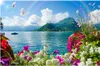 3D Room Wallpaper Po Po Mural Flowers Sea View Rainbow Home Decor Paint Image 3D Muraux muraux Fond d'écran pour murs 3 D7738926