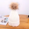 Зимняя мода женщины Шапочка классический плотный вязаный мех Pom Poms Hat женщины Cap зима Шапочка головной убор головной убор headdress Head Warmer высокое качество