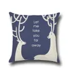 Eco-vriendelijke Kerstkussensloop Santa Elk Woonkamer Decoratie Gift Home Decor Linnen Cover Sofa Kussen Cover Kussensloop