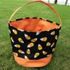 Klassieke polka dots halloween emmers feestartikelen microfiber oranje dot zwart halloween-draagtas Halloween-candy baskets truc or Treat tassen Domil1046