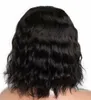 Natural Wavy Bob 360 Full Lace Frontal Brontal Hair Hair شعر مستعار للنساء السود