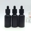 Wholesale- 20pcs 10ml 30ml Black Frosted Glass Dropper Bottles Essential Oil Container E Liquid Empty bottle