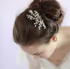 Accesorios para el cabello nupcial de la boda de la vendimia Peinetas de cristal Tocados Diamantes de imitación Oro Plata Tiara Mujeres Moda Prom Hair Jewelry Pins Clips