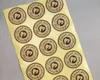 126pcs "Thank you" sticker, Paper labels - Circular design kraft paper self-adhesive seal sticker label, DIY hand stickers seal