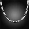 Collana piatta lateralmente da 6 mm Collana da uomo in argento sterling placcato STSN047 Collana con catene in argento 925 moda fabbrica chris271C