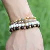 Wholesale 10pcs/lot High Grade Jewelry 6mm White Howlite Marble Beads with Micro Inlay Black Zircons Spacer Cz Wheel Bracelets