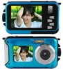 高品質防水24mp HDデジタルカメラ二重スクリーンスポーツカメラHDデジタルビデオカメラ1080p CMOS 16xズームビデオカメラ