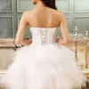 Heimkehrkleid für Teenager, formeller Abend, Perlen-Party, Brautjungfer, kurzes Ballkleid, hochwertig, trägerlos, elegant, weiß, elfenbeinfarben, Bridesma4213593