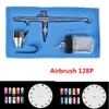 0.35mm 22CC 128P Airbrush Double Action Professional Capacity Pen Spray Gun Kit Set with 2 Nails Templates