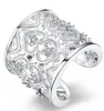 925 Sterling Silver Plated Heart Ring För Kvinnor Öppna Ringar Fabrik Exche Koreansk stil Jewerly Tillbehör Julklapp DHL