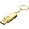 64 gb 128 gb 256 gb de metal de prata de ouro com chaveiro swive usb 2.0 memória flash drive para android iso smartphones tablets pen drives u disco