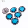 NSB6086 Hot Sale 12mm 12 Färger Snap Knappar Fashion DIY Charms Metal Snaps För Knapp Smycken Unik Födelsedag Stone Design