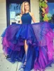 Organza Hilo perle Gorgeous Sans manches 2019 Robe de bal jupe colorée Front Short Long Back Robe de soirée avec cristaux6215820