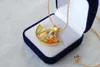 New! Flower of Love series 18K gold-plated enamel necklaces for woman Fan Pendant Necklace colar women necklace designer jewelry
