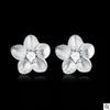 Österrike kristall blomma stud örhänge 925 silverpläterad charm vacker smycken simulering sten örhängen liten blomma
