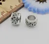 200 pièces de perles d'espacement à grand trou en argent tibétain pour la fabrication de bijoux 6.5x9mm