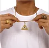 Venda de fábrica Novo Estilo Olho da Pirâmide de Hórus Hip Hop Jóias Da Moda Ouro Prata Cor Embalagem Com Caixa De Presente Elegante Para Homens/Mulheres