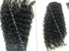 18 "Kinky Curly Brazilian Virgin Hair Drawstring Ponytail 1B Human Hair Pony Tail För Black Women 1 Piece Horsetail Extension