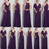 Long Chiffon Cabriolet Bridesmaid Dress 2019 Ny Golvlängd Bröllopsfestklänning Anpassad Drop Shipping