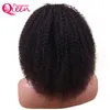 Brazylijska Afro Curly Wig Virgin Hair 13 * 4 Koronki Członek Ludzkich Włosów Peruki dla Czarnych Kobiet Pre wyrwanych wybielonych węzłów