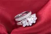 Yhamni Fashion Silver Wedding Ring Set 925 Sterling Silver Jewelry for Women Luxury Party Diamondt Round Fashion Female Bague Bij8853539