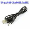 60 cm/2ft USB -laddningskabel till DC3.5mm DC 3,5 mm Plug/Jack DC3.5 Power Cable Black 100 st/Lot