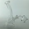 Mini glass oil rig water bong with banger quartz domeless nail 3mm thick short neck 4.3 inch small recycler bongs for smoking