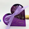 100 scatole di cioccolatini con scatola di caramelle a forma di fiore a forma di cuore vuoto con taglio laser con nastro per regalo di favore per baby shower