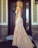 2019 Blush Lace Prom Dress Elegant Mermaid Tulle Długa Specjalna okazja Dress wieczór Party Gown Plus Size Vestidos de Festa