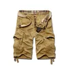 Wholesale-New Brand Men Casual Solid Color Bermuda Loose Cargo Shorts Men Masculina Large Size Design Multi-Pocket Overalls 4 colors A057