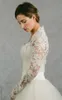 2018 Bolero Bridal Lace Cape Långärmade Bröllops Wrap Appliqued Jackor Wedding Capes Wraps Bolero Jacket Bröllopsklänning Wraps Plus Storlek