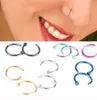 Mulheres narinas nariz nariz aço inoxidável nariz anéis clip no nariz corpo anel falsificado piercing jóias de jóias 5 cores