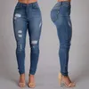 jeans a vita alta da donna di nuovo stile moda sexy Jeans strappati a tutta lunghezza Skinny per pantaloni slim jeans da donna