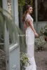 Vintage schede trouwjurken lihi hod Lace Boemian Deep V nek Backless Boho Bridal Jurken 2019 Vloer lengte korte mouwen Custo2938760