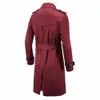 Mäns Trench Coats Partihandel - Män X-Long Coat Fashion British Slim Pea Double Breasted Mens Overcoat Trenchs Jackor Brand Clothing Jacket c